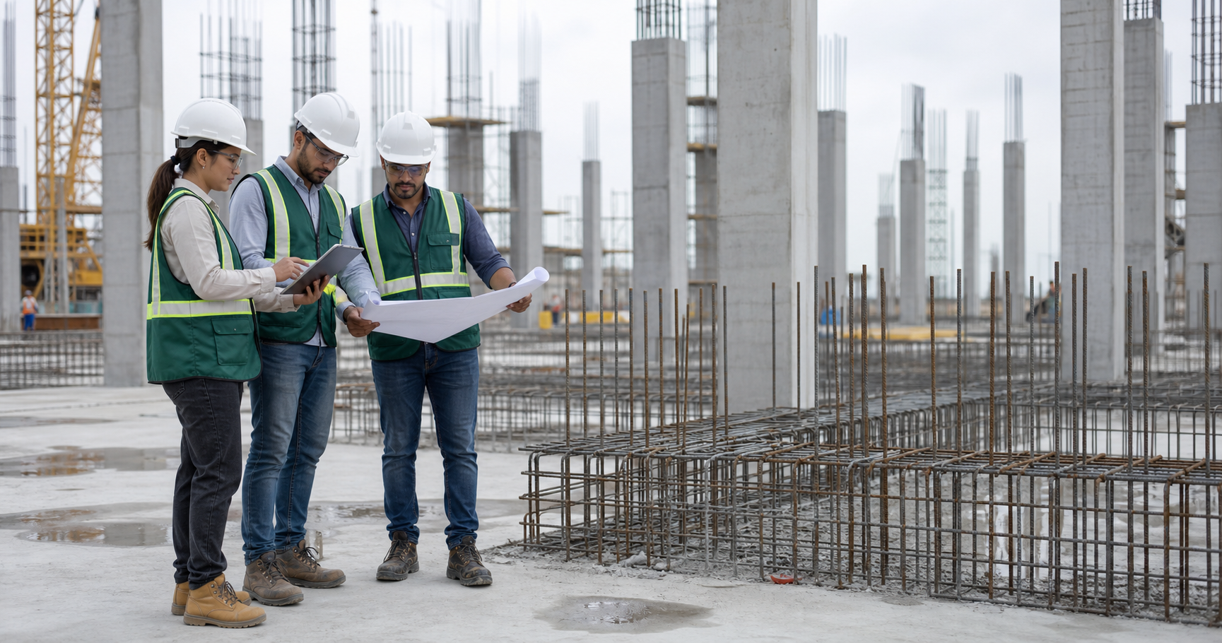Demonstration visualization of a construction safety inspection